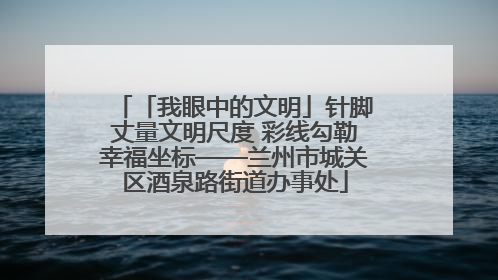 「我眼中的文明」针脚丈量文明尺度 彩线勾勒幸福坐标——兰州市城关区酒泉路街道办事处