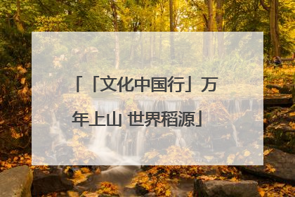 「文化中国行」万年上山 世界稻源