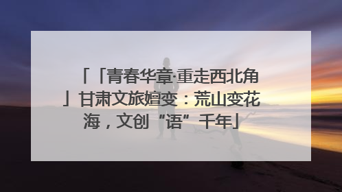 「青春华章·重走西北角」甘肃文旅嬗变：荒山变花海，文创“语”千年