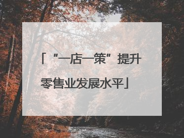 “一店一策”提升零售业发展水平