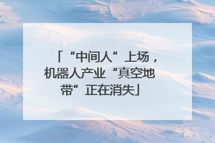 “中间人”上场，机器人产业“真空地带”正在消失