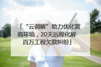 “云调解”助力优化营商环境，20天远程化解百万工程欠款纠纷
