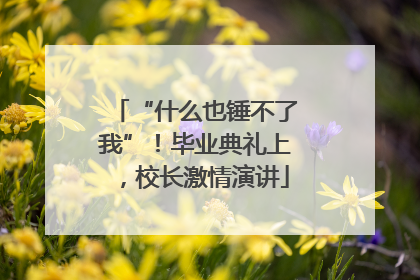 “什么也锤不了我”！毕业典礼上，校长激情演讲