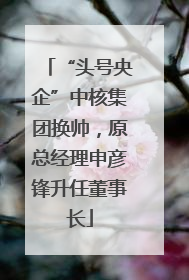 “头号央企”中核集团换帅，原总经理申彦锋升任董事长
