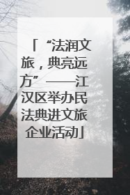 “法润文旅，典亮远方”——江汉区举办民法典进文旅企业活动