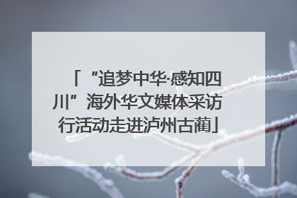 “追梦中华·感知四川”海外华文媒体采访行活动走进泸州古蔺