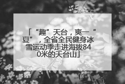 “趣”天台，爽一“夏”，全省全民健身冰雪运动季走进海拔840米的天台山