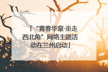 “青春华章·重走西北角”网络主题活动在兰州启动