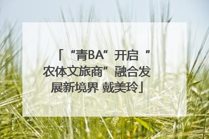 “青BA”开启“农体文旅商”融合发展新境界 戴美玲
