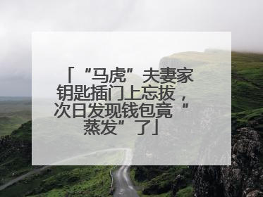 “马虎”夫妻家钥匙插门上忘拔，次日发现钱包竟“蒸发”了