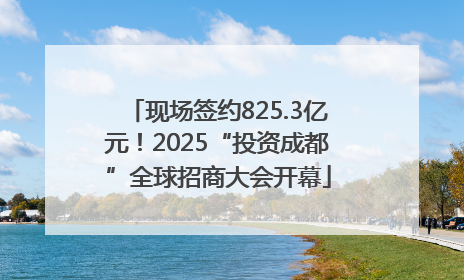 现场签约825.3亿元！2025“投资成都”全球招商大会开幕