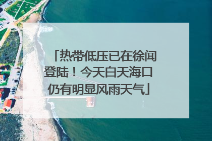 热带低压已在徐闻登陆！今天白天海口仍有明显风雨天气