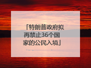 特朗普政府拟再禁止36个国家的公民入境