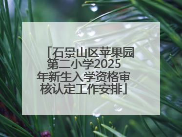 石景山区苹果园第二小学2025年新生入学资格审核认定工作安排