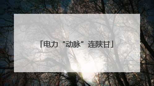 电力“动脉”连陕甘