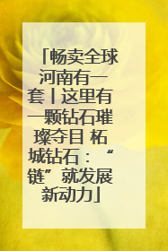 畅卖全球 河南有一套丨这里有一颗钻石璀璨夺目 柘城钻石：“链”就发展新动力