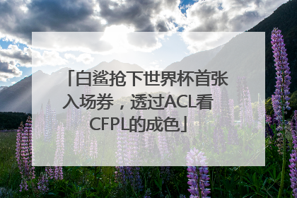 白鲨抢下世界杯首张入场券，透过ACL看CFPL的成色