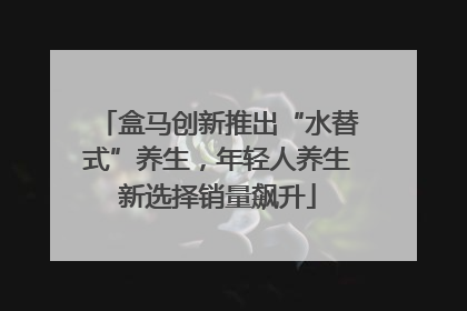 盒马创新推出“水替式”养生，年轻人养生新选择销量飙升