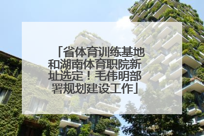 省体育训练基地和湖南体育职院新址选定！毛伟明部署规划建设工作