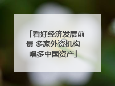 看好经济发展前景 多家外资机构唱多中国资产
