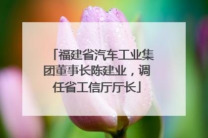 福建省汽车工业集团董事长陈建业，调任省工信厅厅长
