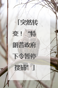 突然转变！“特朗普政府下令暂停搜捕”