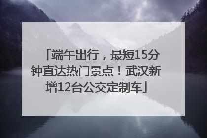 端午出行，最短15分钟直达热门景点！武汉新增12台公交定制车