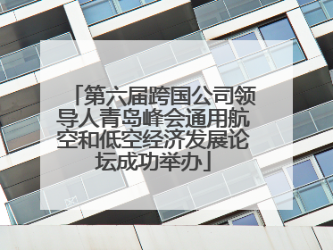 第六届跨国公司领导人青岛峰会通用航空和低空经济发展论坛成功举办