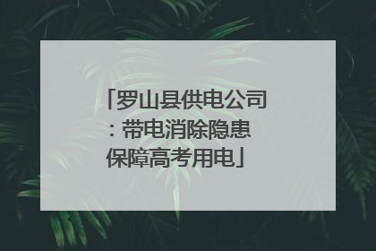 罗山县供电公司：带电消除隐患 保障高考用电