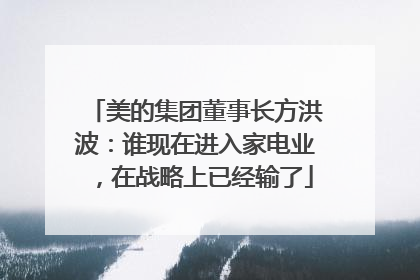 美的集团董事长方洪波：谁现在进入家电业，在战略上已经输了