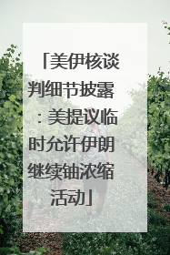 美伊核谈判细节披露：美提议临时允许伊朗继续铀浓缩活动