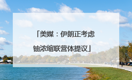 美媒：伊朗正考虑铀浓缩联营体提议