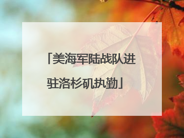 美海军陆战队进驻洛杉矶执勤