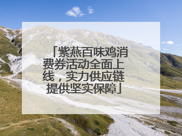 紫燕百味鸡消费券活动全面上线，实力供应链提供坚实保障