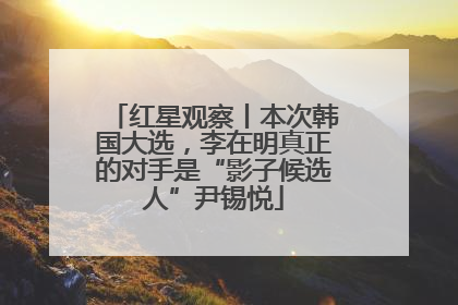 红星观察丨本次韩国大选，李在明真正的对手是“影子候选人”尹锡悦