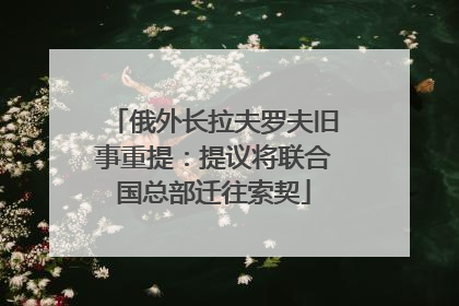 俄外长拉夫罗夫旧事重提：提议将联合国总部迁往索契