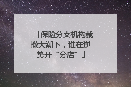 保险分支机构裁撤大潮下，谁在逆势开“分店”