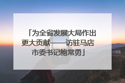 为全省发展大局作出更大贡献——访驻马店市委书记鲍常勇
