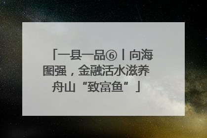 一县一品⑥丨向海图强，金融活水滋养舟山“致富鱼”