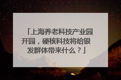 上海养老科技产业园开园，硬核科技将给银发群体带来什么？