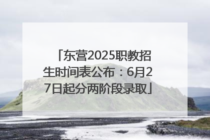 东营2025职教招生时间表公布：6月27日起分两阶段录取