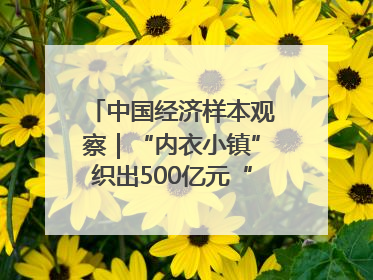 中国经济样本观察｜“内衣小镇”织出500亿元“里子产业”