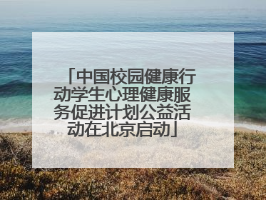 中国校园健康行动学生心理健康服务促进计划公益活动在北京启动