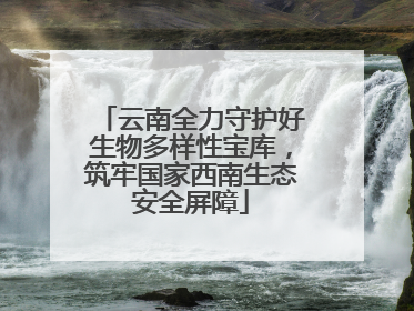 云南全力守护好生物多样性宝库，筑牢国家西南生态安全屏障