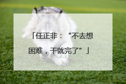 任正非：“不去想困难，干就完了”
