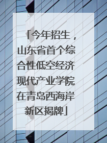 今年招生，山东省首个综合性低空经济现代产业学院在青岛西海岸新区揭牌