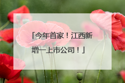 今年首家！江西新增一上市公司！