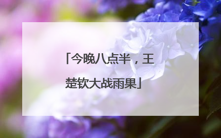 今晚八点半，王楚钦大战雨果