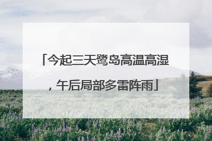 今起三天鹭岛高温高湿，午后局部多雷阵雨