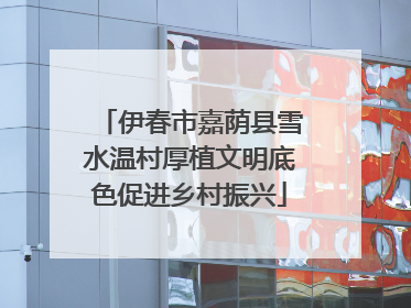 伊春市嘉荫县雪水温村厚植文明底色促进乡村振兴